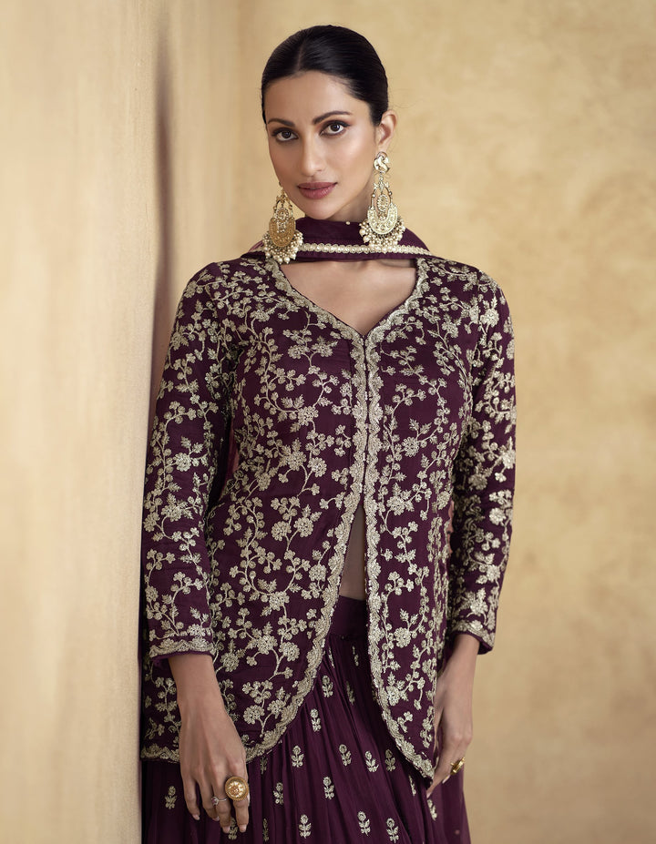 ethnic embroidered dress with jacket