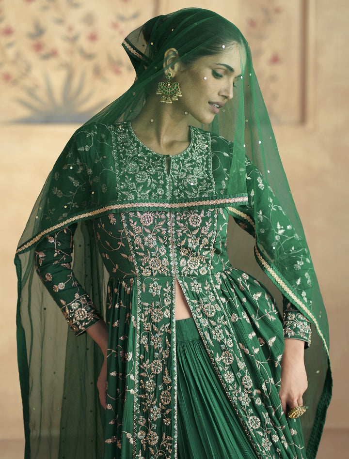 indian partywear in green