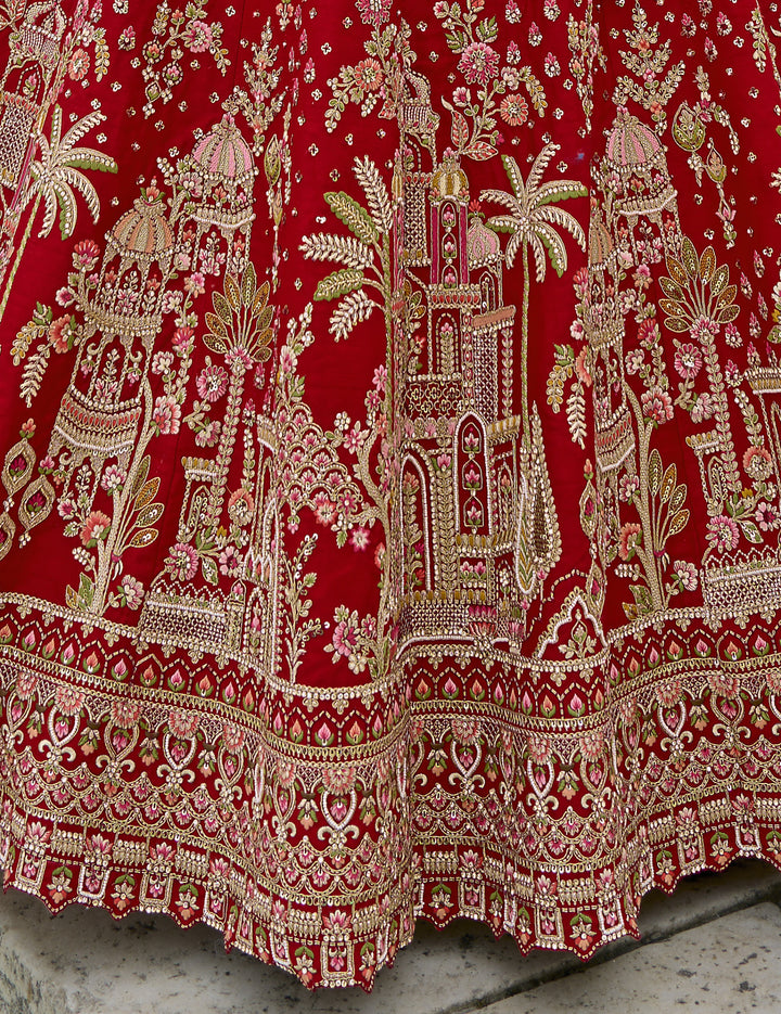 rajasthani bride dress in red