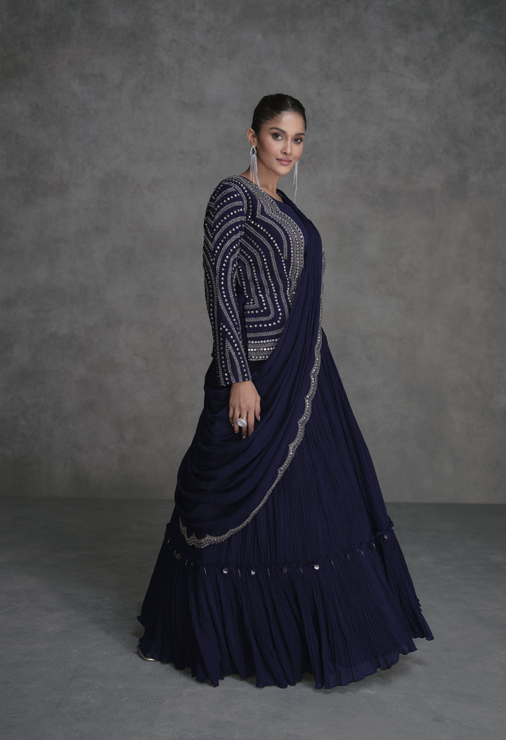 bollywood style trendy saree gown