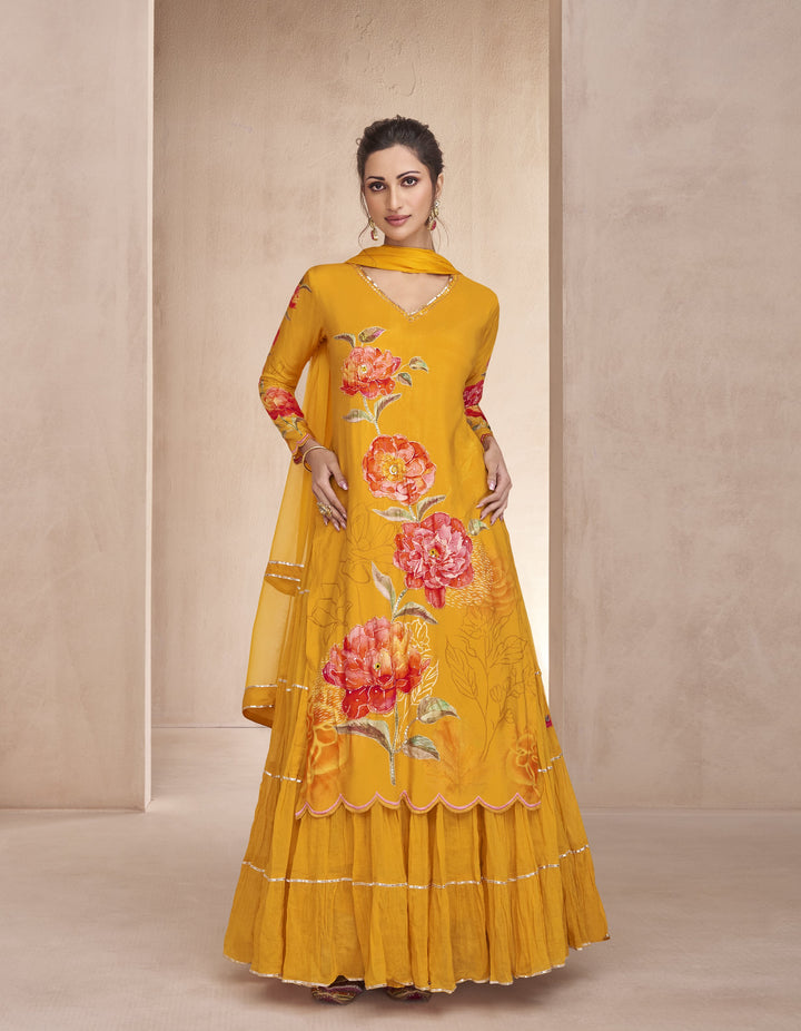 silk indo western bridal wear 