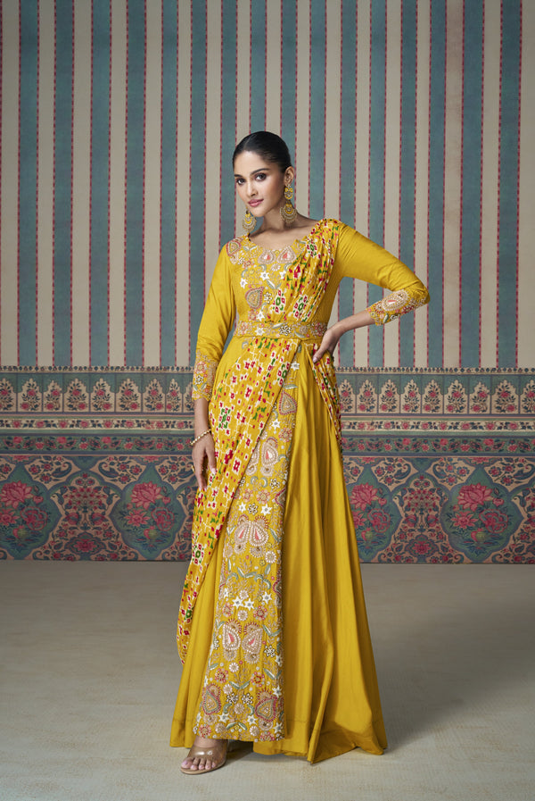 destination wedding haldi partywear