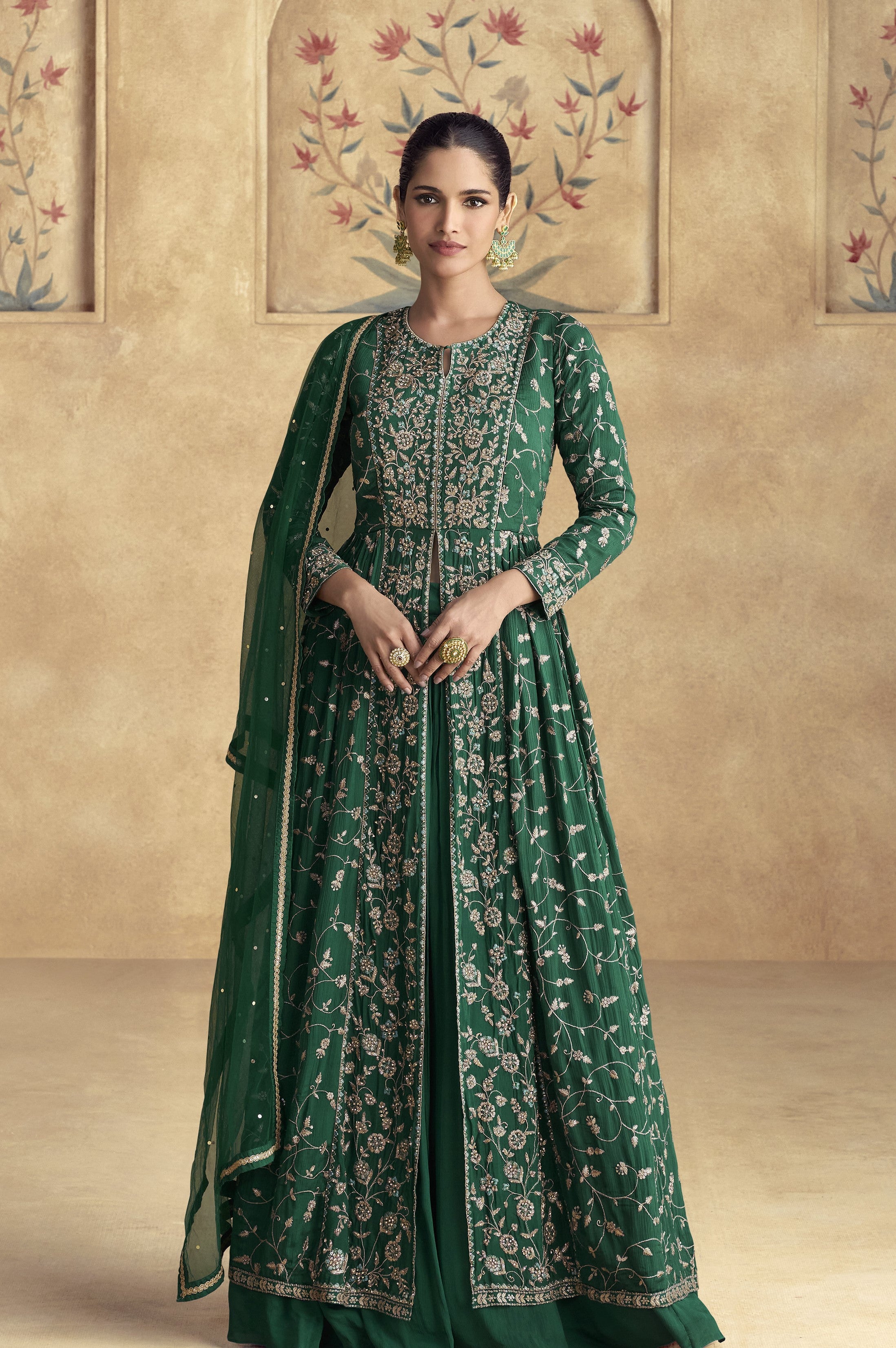 Anarkali mehndi dress best sale