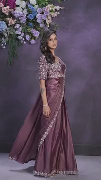 burgundy stylish ready to wear sari video