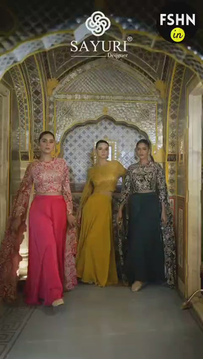 fusion palazzo set video by sayuri designer catalogue ruchika