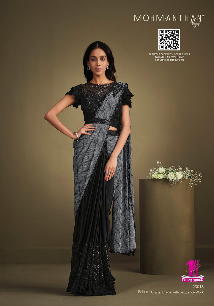 https://www.fashionnation.in/cdn/shop/files/reception-partywear-designer-sequined-fusion-crepe-silk-black-grey-sari-with-belt-23016fn.jpg?v=1705139238&width=720