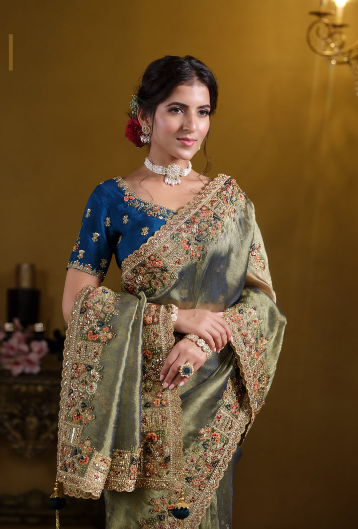 celebrations wear designer silk sari