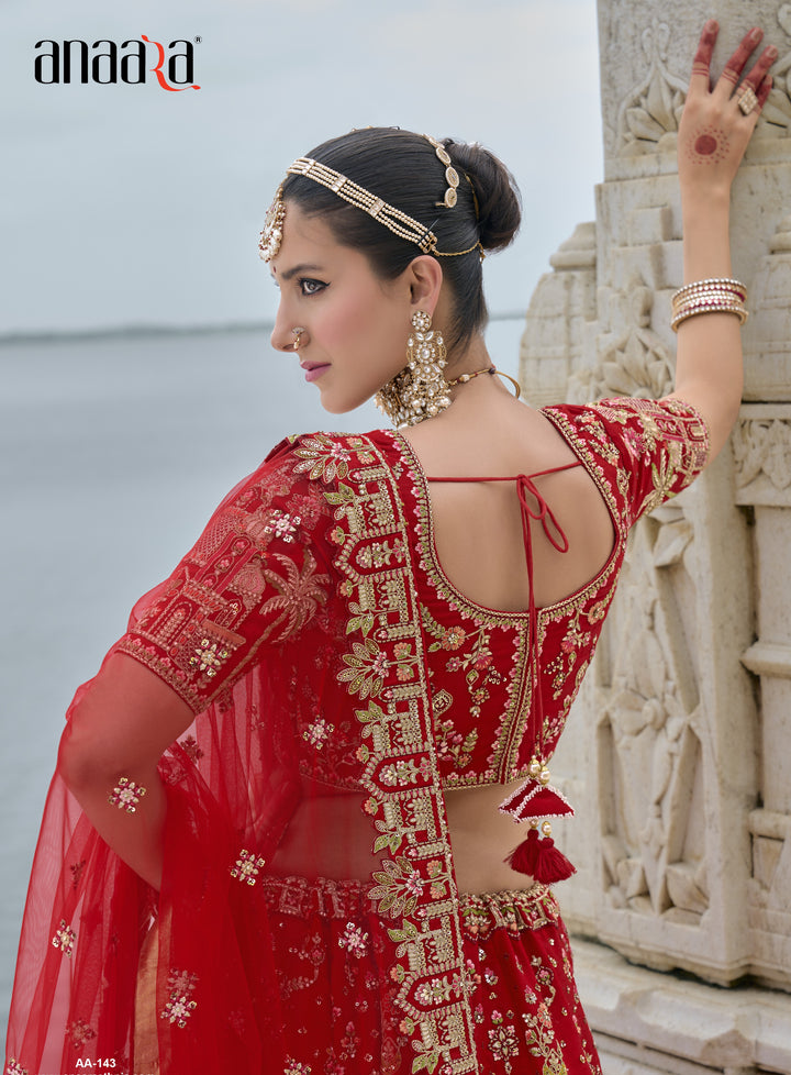 royal indian ethnic ghaghra choli in red