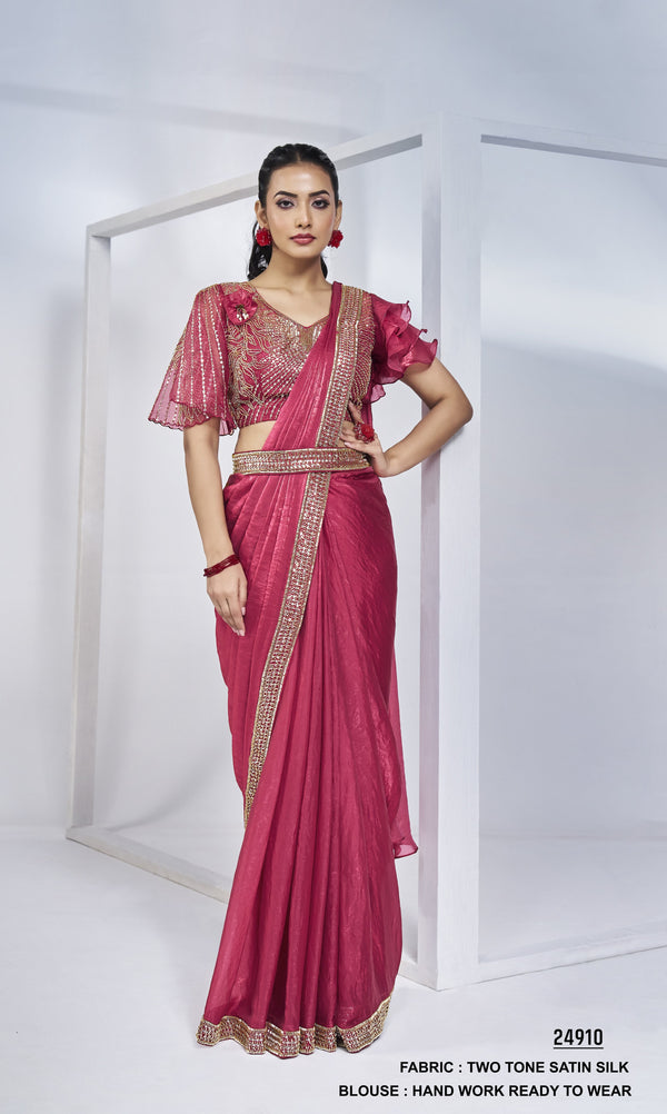 sagaai partywear one minute saree