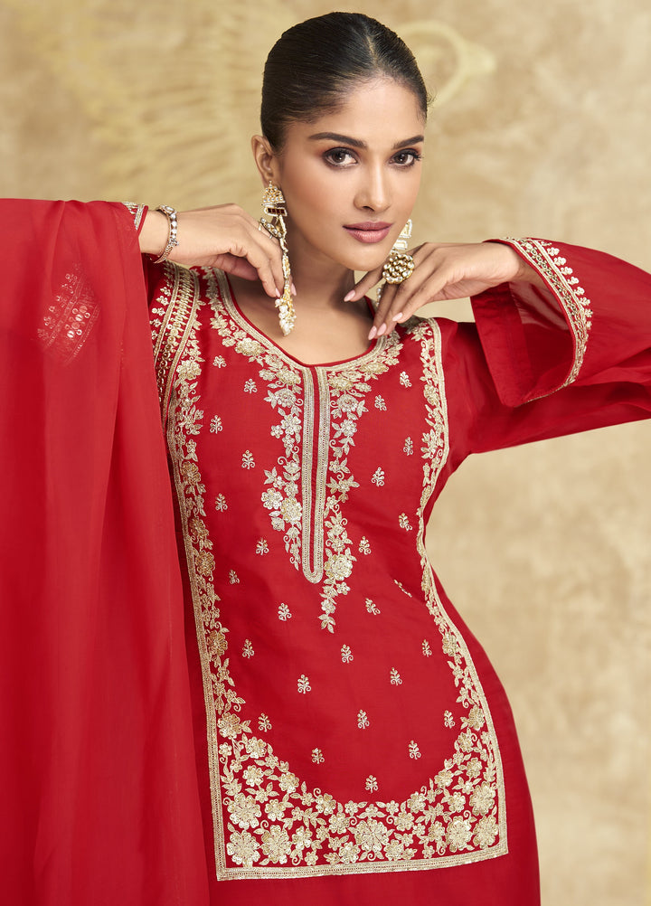 indian partywear in red