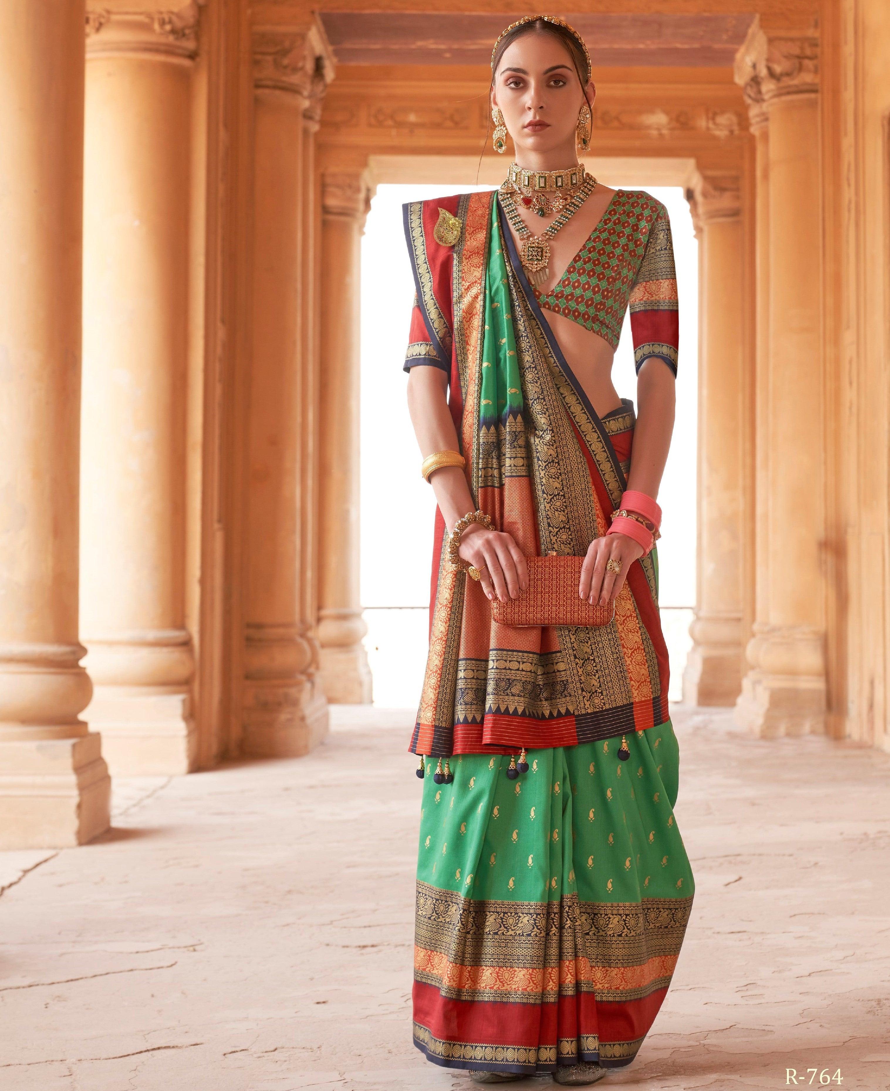 Buy Wedding Wear Brown Paithani Banarasi Silk Saree Online From Surat  Wholesale Shop.