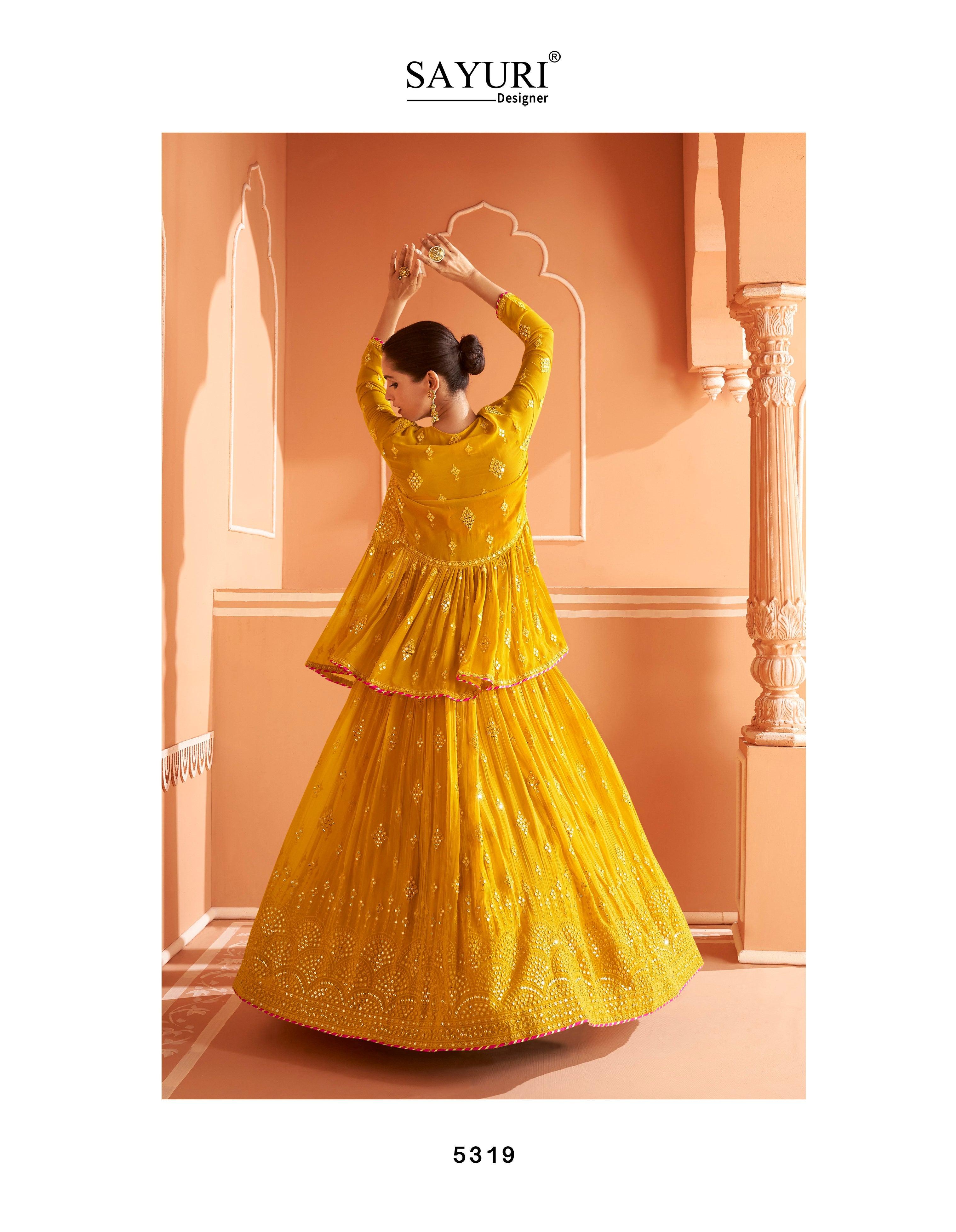 Engagement, Mehendi Sangeet, Reception Yellow color Georgette fabric Ready  to Wear Lehenga : 1879247