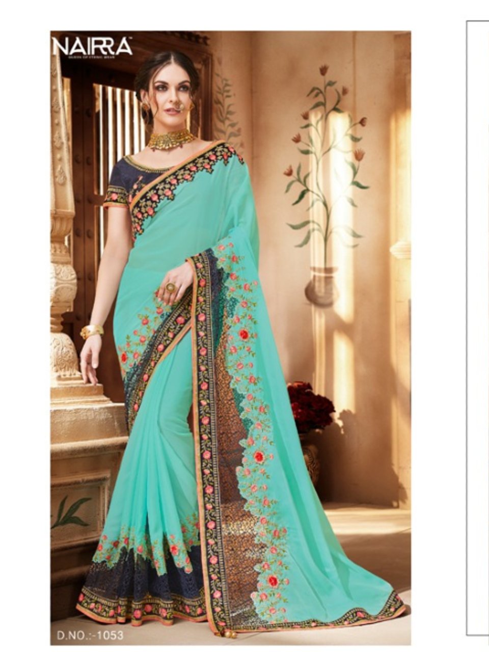 Wedding Wear Handwork Sky Blue Color Saree – bollywoodlehenga