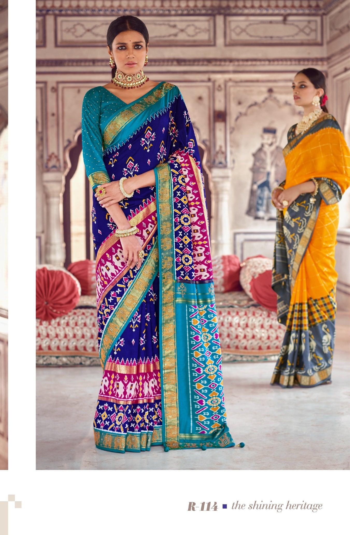 Traditional Patola Silk Printed Rani Saree