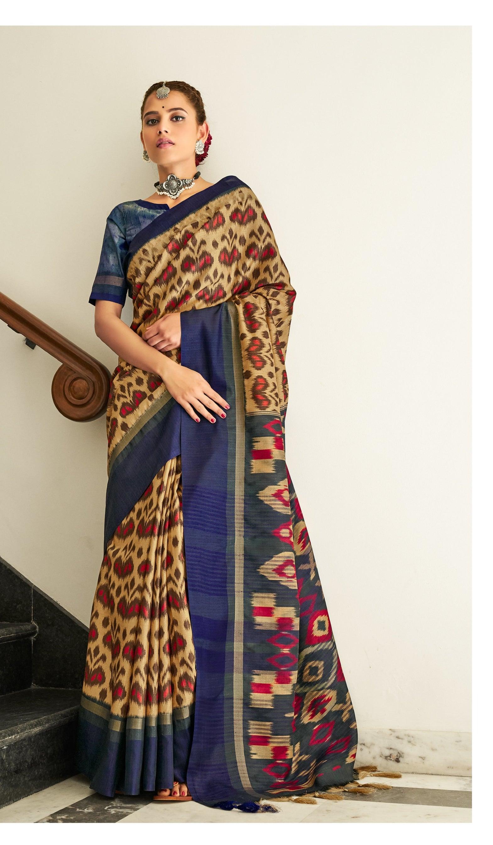 Dandelion plain linen sarees for office wear | Kiran's Boutique