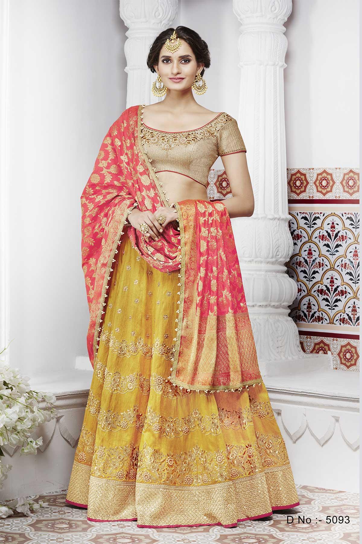 Buy Yellow Lehenga With Blouse And Dupatta Online for Women by DADDY'S  PRINCESS BY PRIYANKA JAIN - 3951201