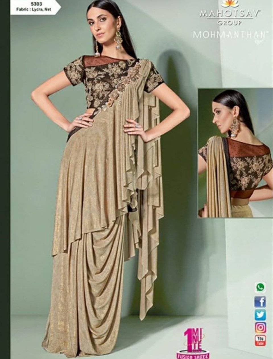 Indo western look saree blouse