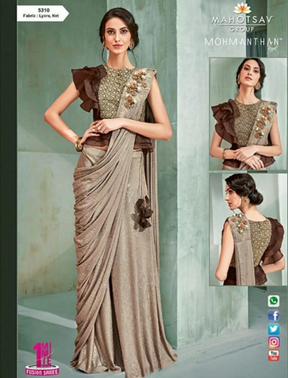 Saree Gown Indo-Western , Ethnicwear, Hridhaans Beauty And Fashion Studio