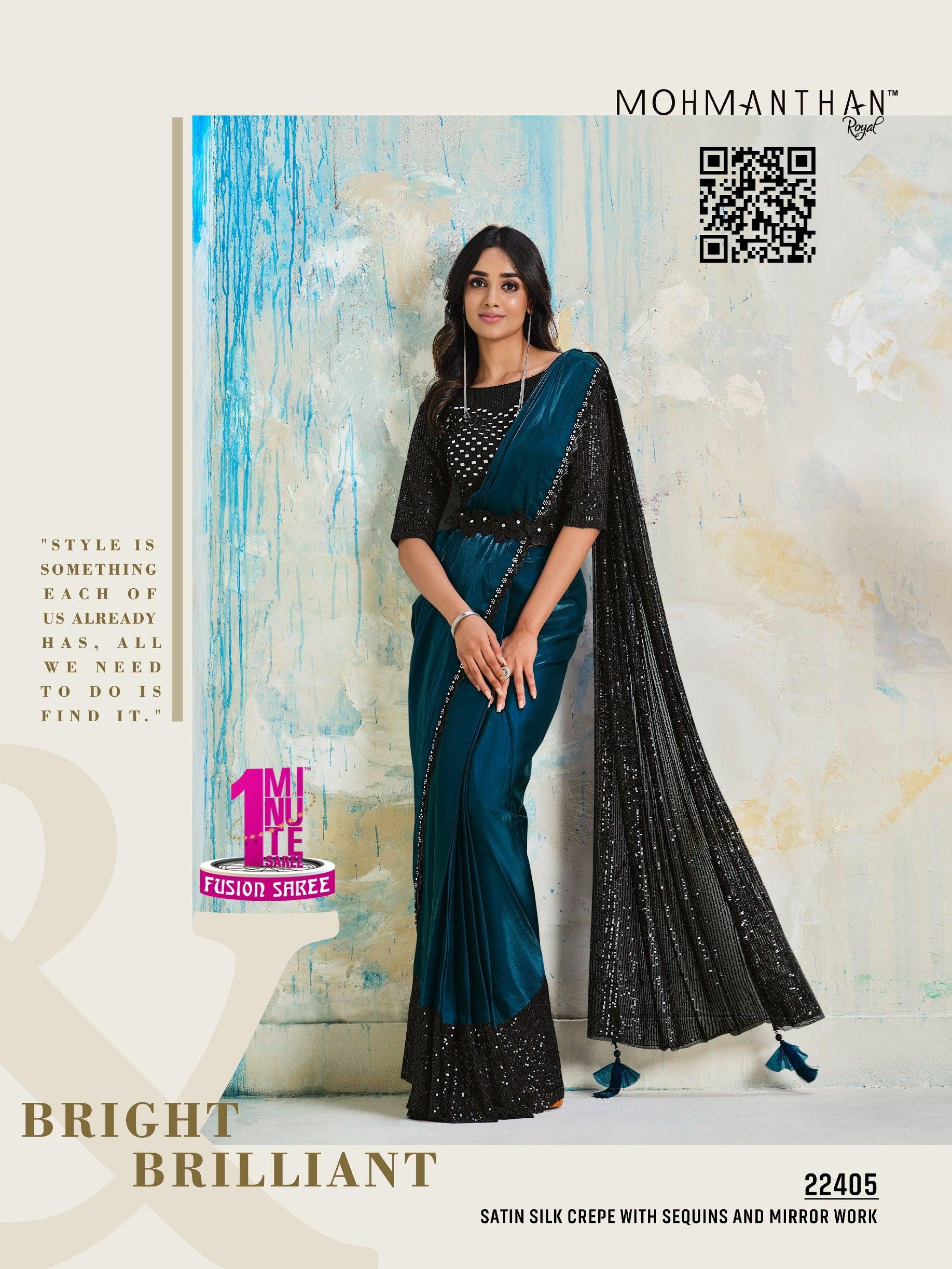 Dn 101852 By Amoha Designer Partywear Readymade Saree Collection Amoha  Wholesale Sarees Catalog