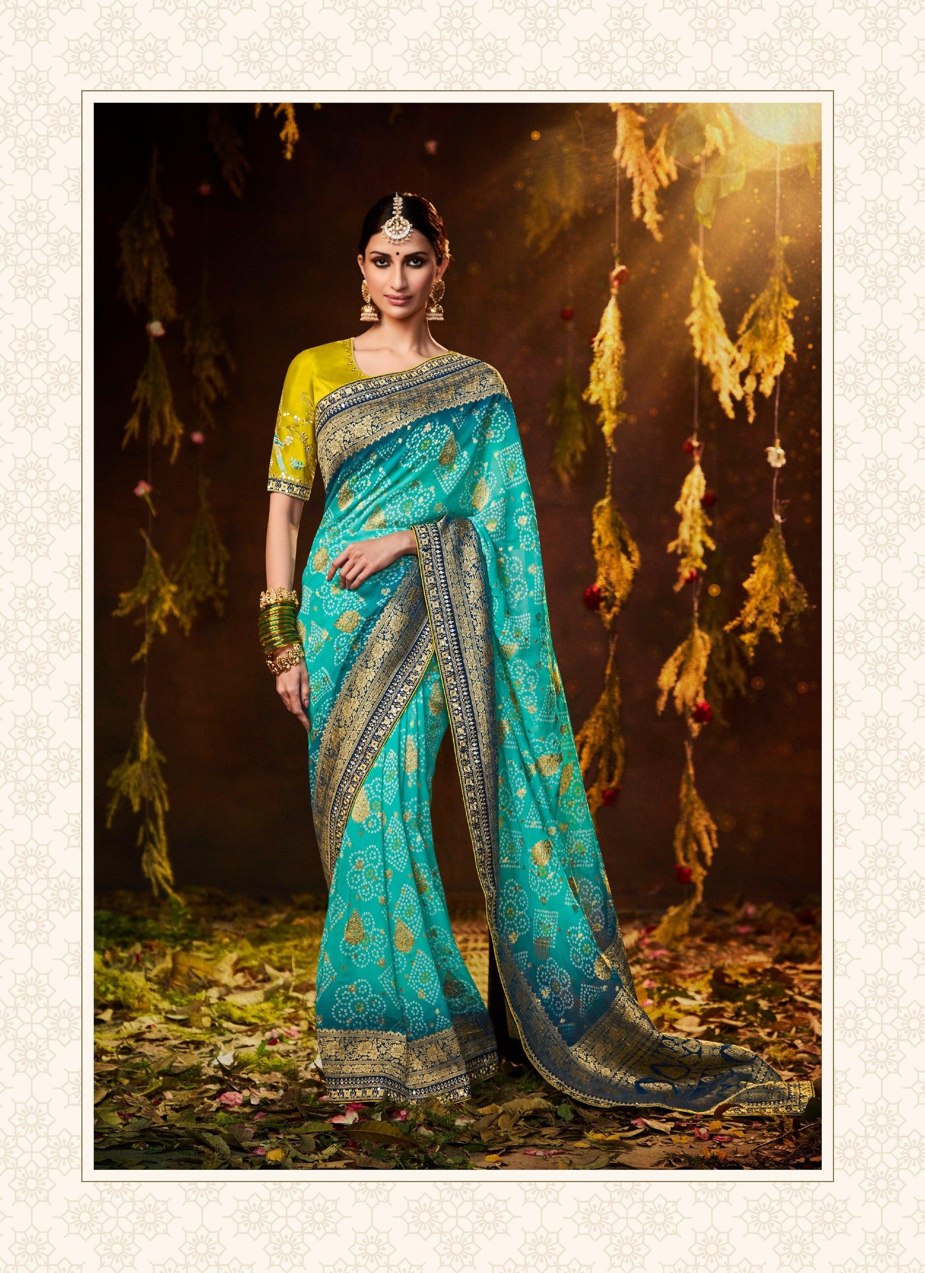 New designer Party-wear Silk saree with price. Buy online saree with price.