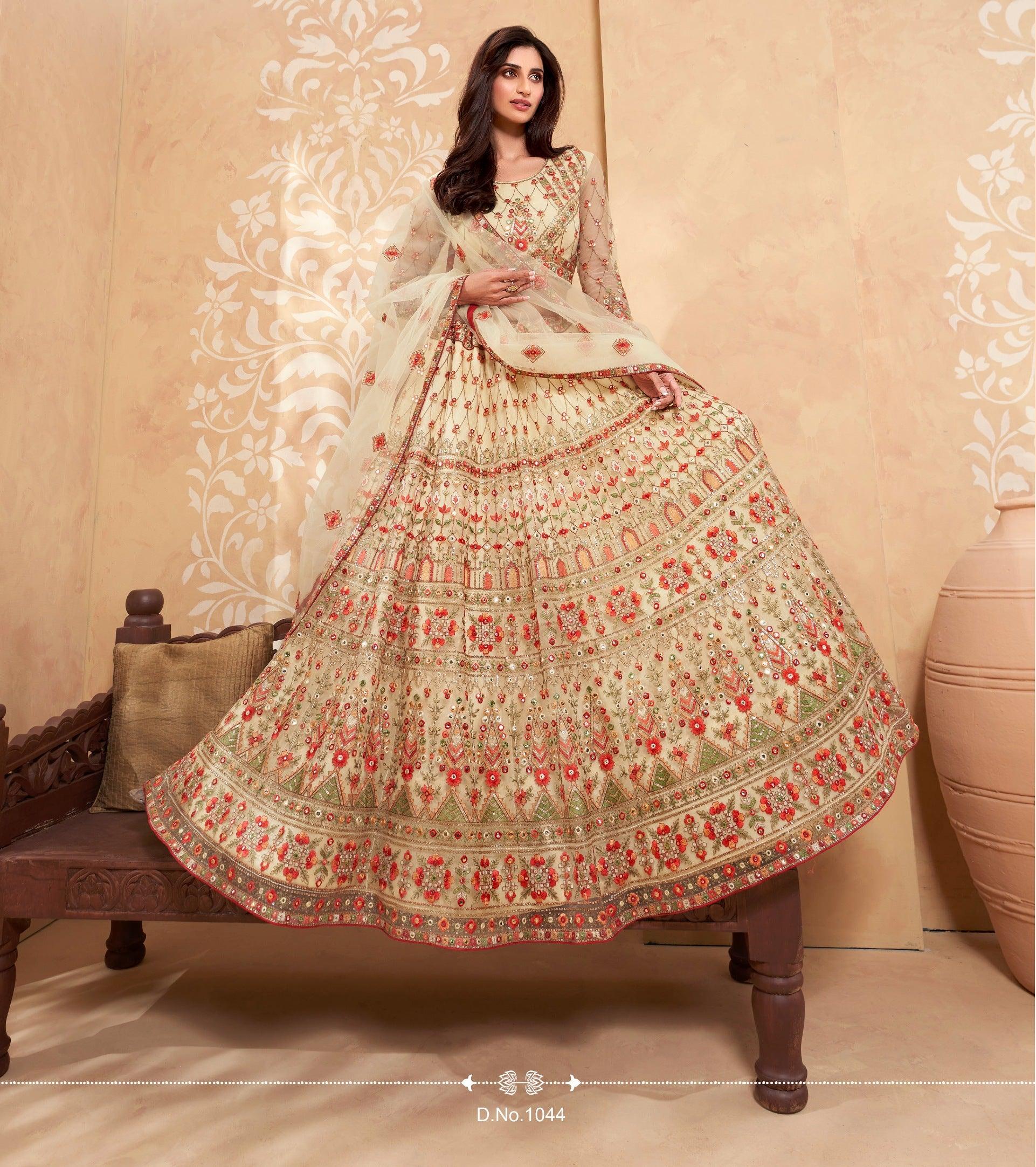 Buy Beige & Maroon Multi-Thread Work Velvet Bridal Lehenga Choli Online At  Zeel Clothing