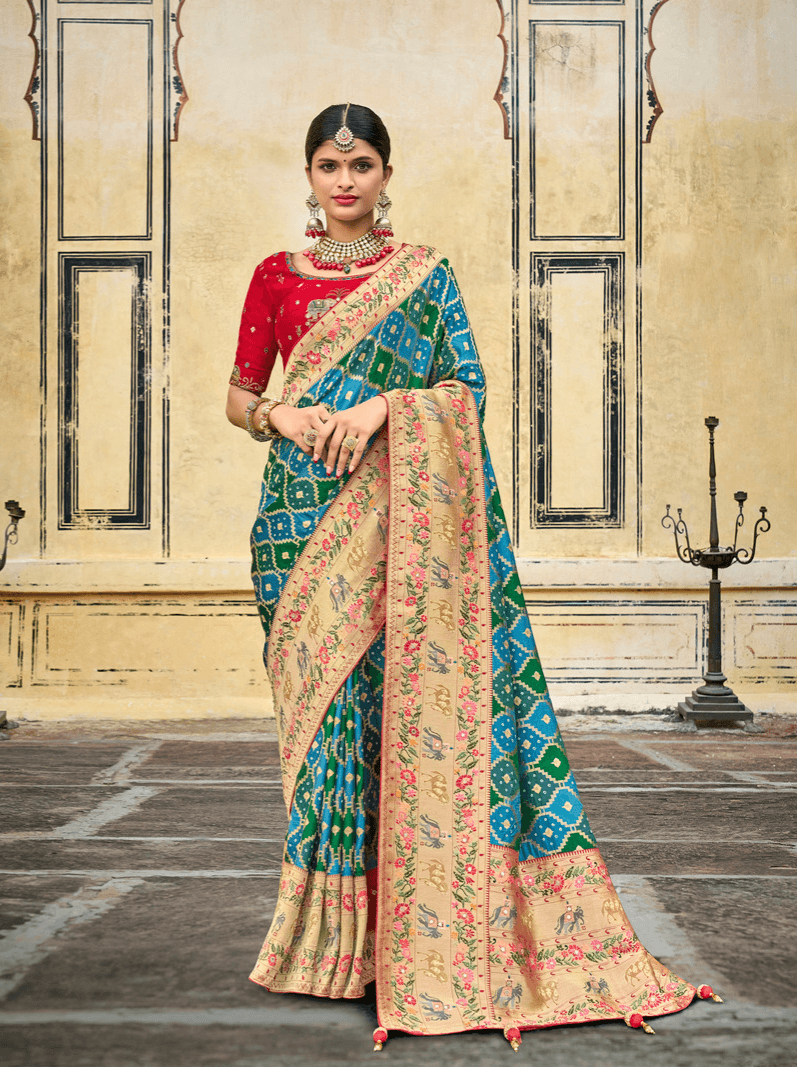 MN SAREE PRESENTS RANGREZ DNO 6401 - 6410 SERIES INDIAN HEAVY BRIDAL WOMEN  DESIGNER PURE SILK SAREE RECEPTION ROYAL PARTY WEDDING WEAR SARI COLLECTION  3486