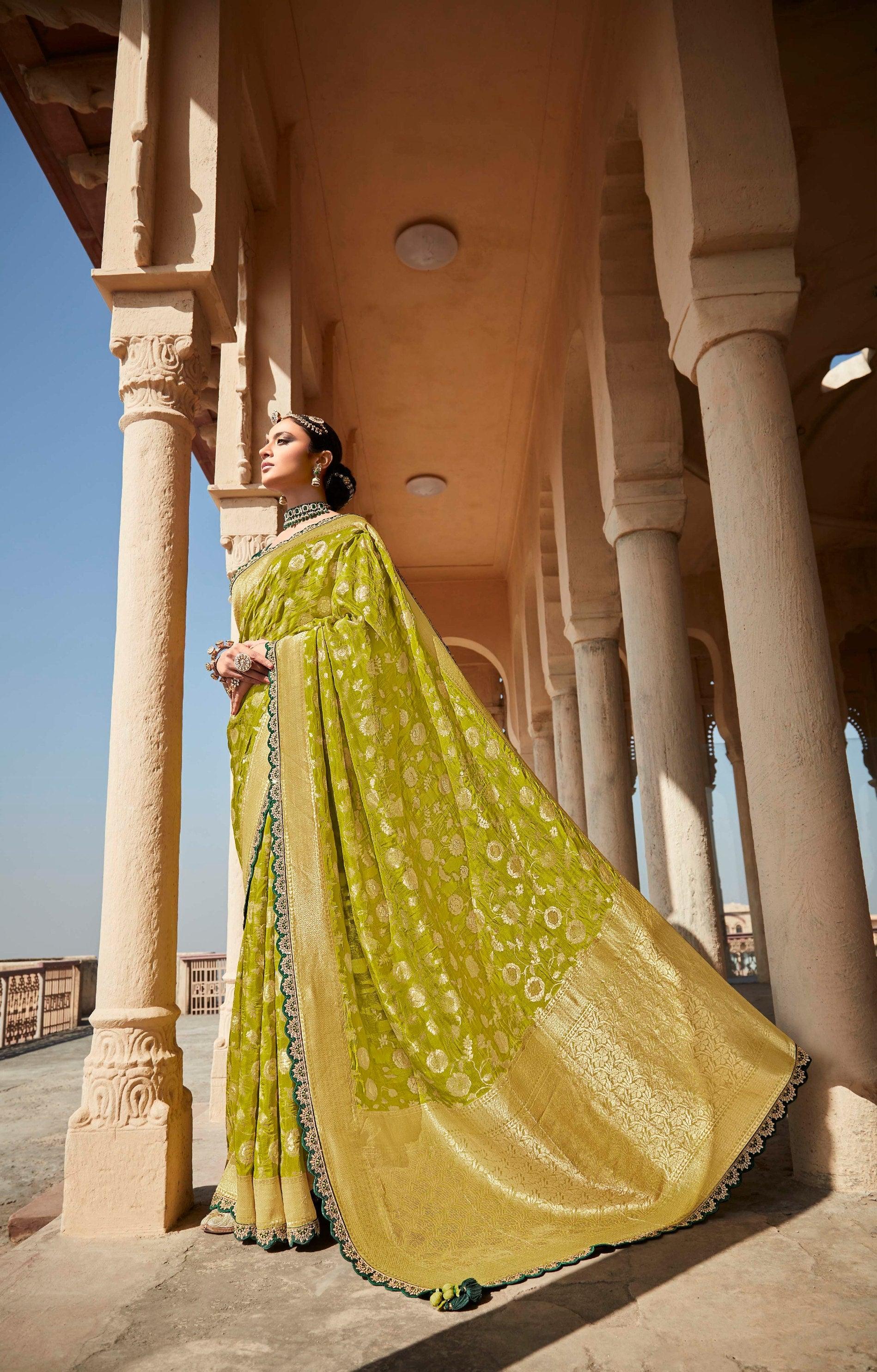 Haldi Wear Look Yelllow Color Designer Gown – Amrutamfab