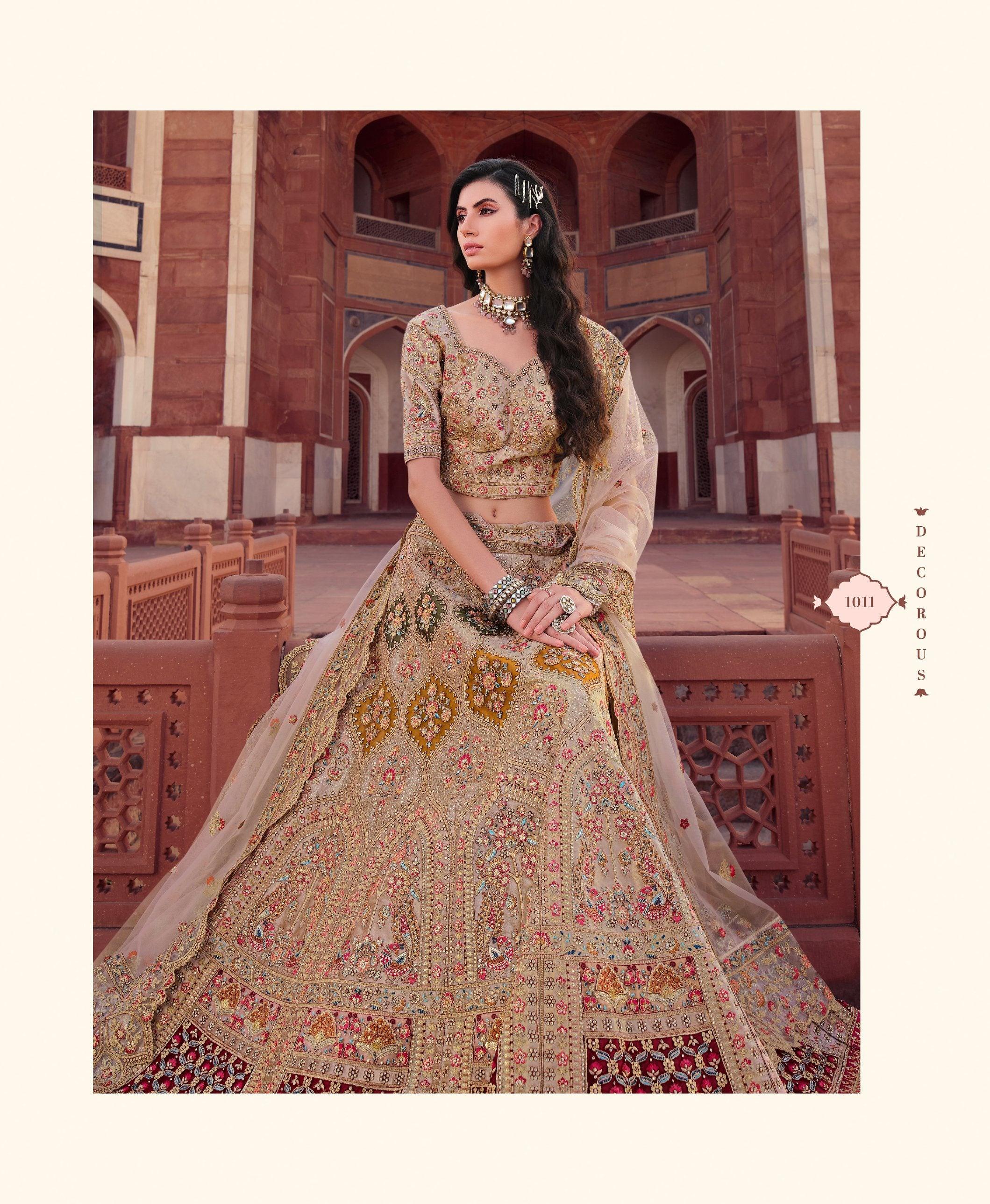 red color marriage party lehenga -9409111006 | Heenastyle