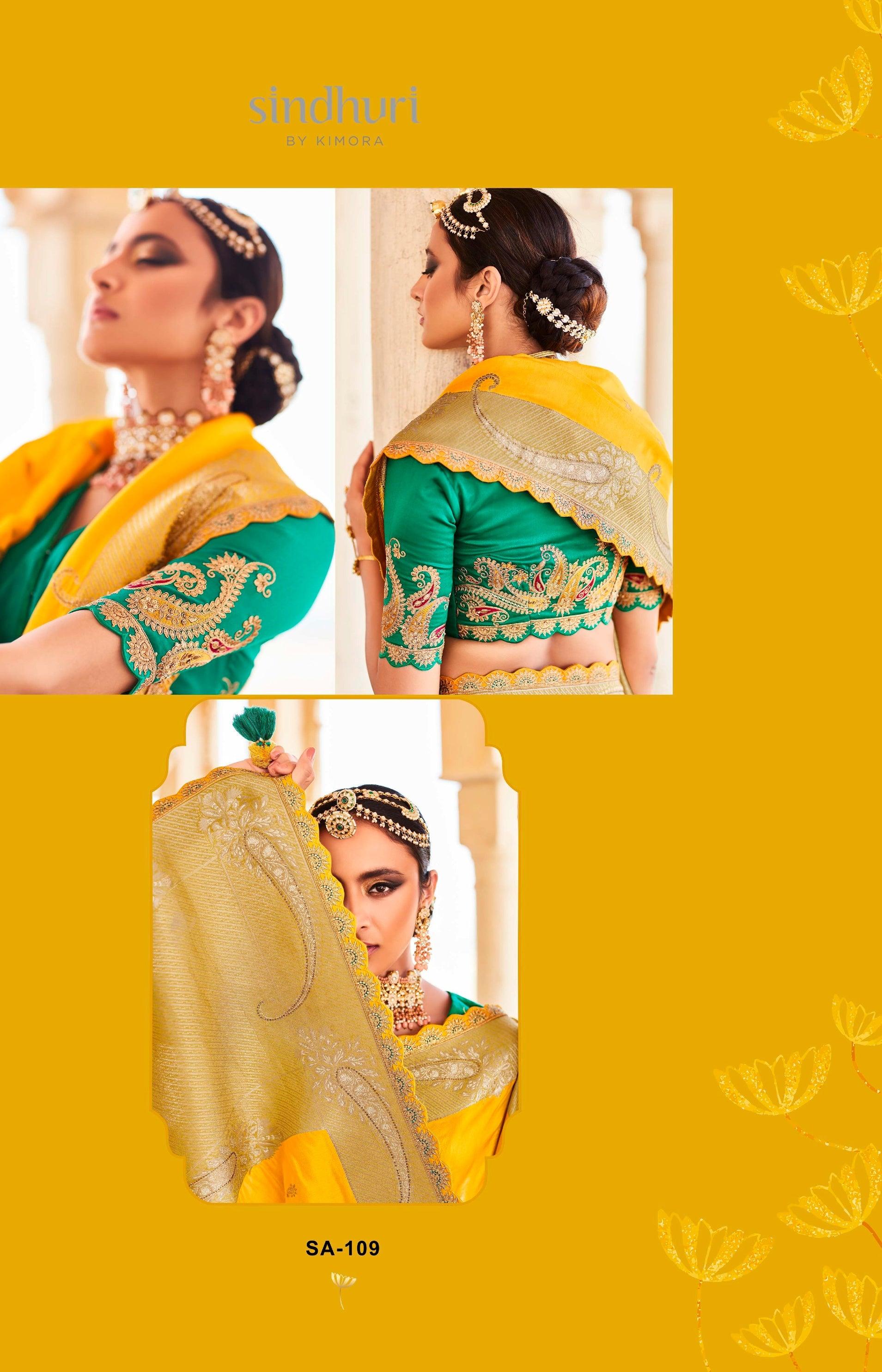 Ruffle sleeves | Yellow saree for haldi, Haldi poses for bride, Yellow saree